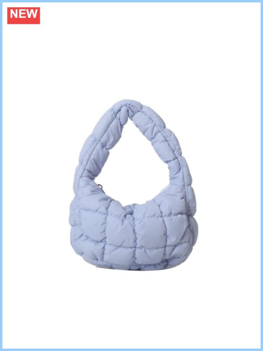 Quilted Puffer Mini Tote Bag Nylon Wrist Purse for Women